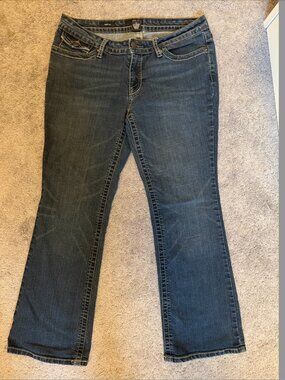 a.n.a. Jeans Boot Cut Women’s Size 12P Embroidered Pocket Stretch Jeans